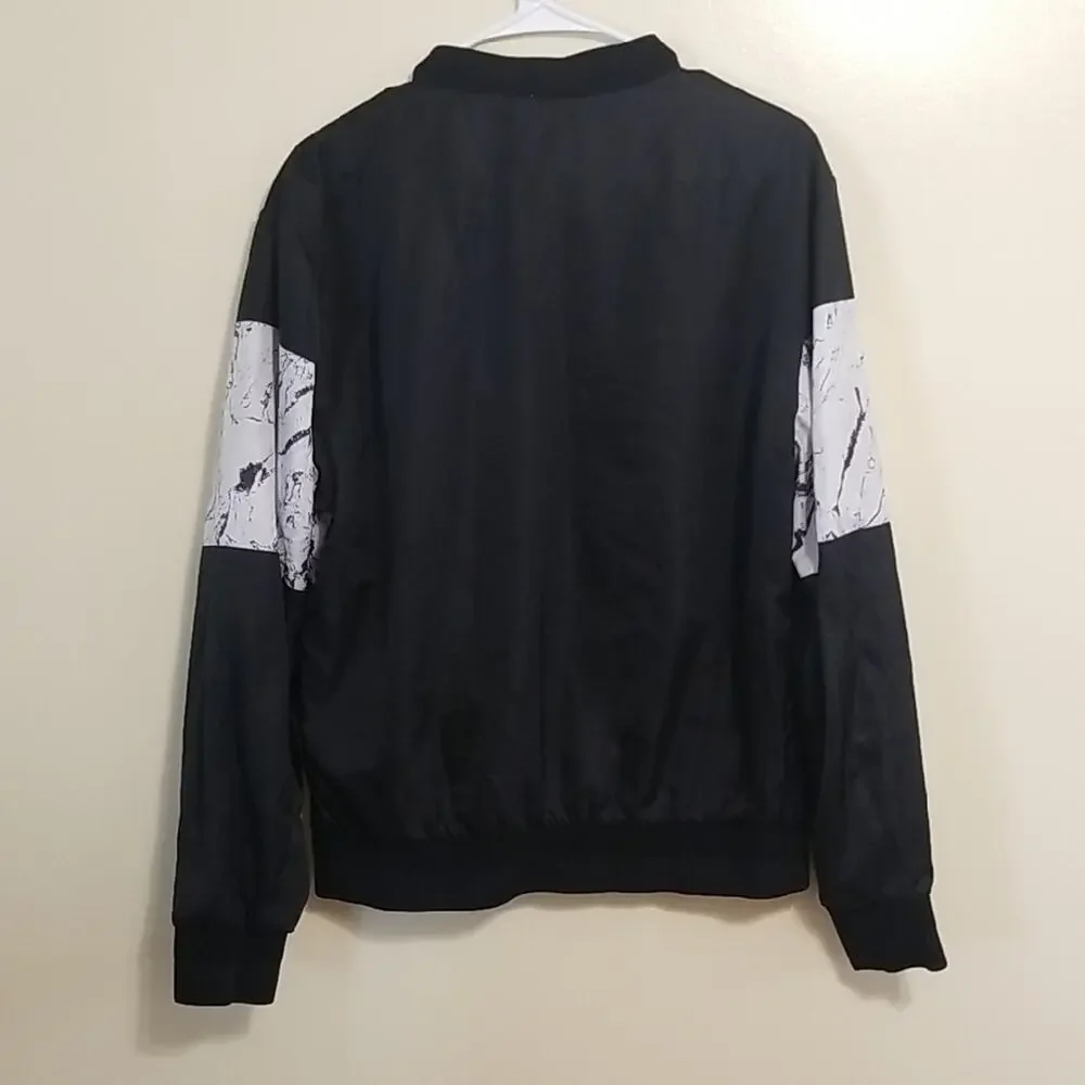 Jack & Jones Essential Bomber Jacket Monochrome Marble Coat Outerwear Medium